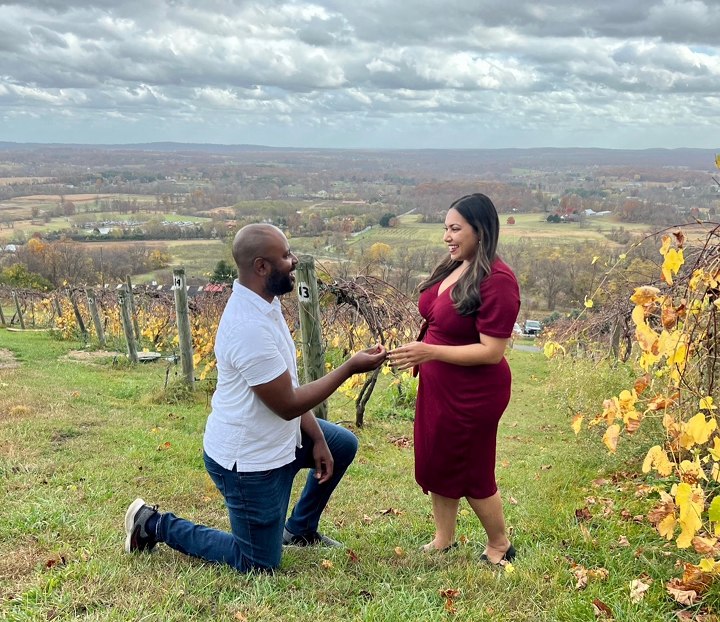 beautiful engagement proposal in the countryside